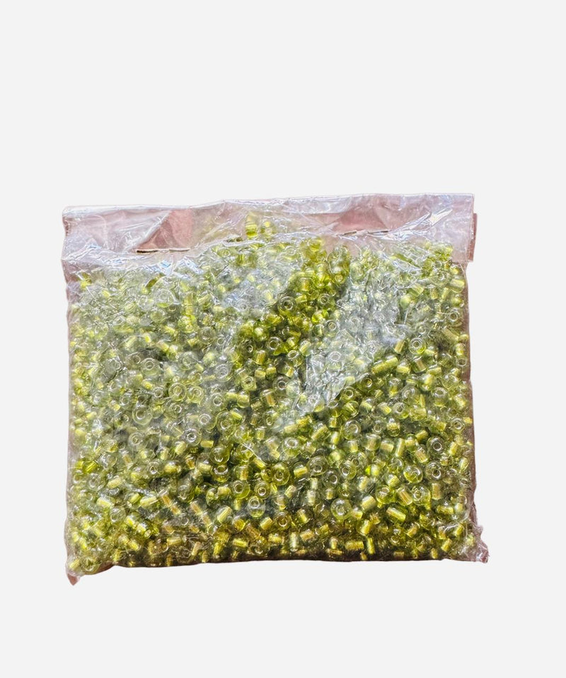 Miçangas Cristal 100 gramas Verde clara cristal